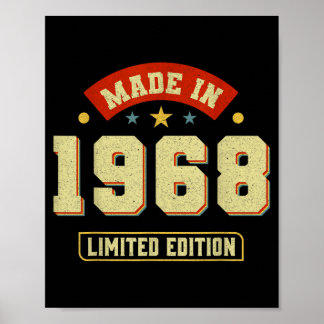 Funny Vintage 1968 Birthday Quotes Celebration Poster
