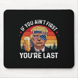 Funny Vintage 4th Of July Donald Trump Drinking Me Mouse Mat