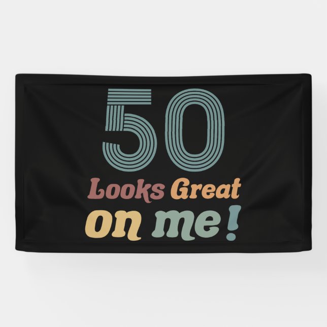 Funny Vintage 50th Birthday Banner (Horizontal)
