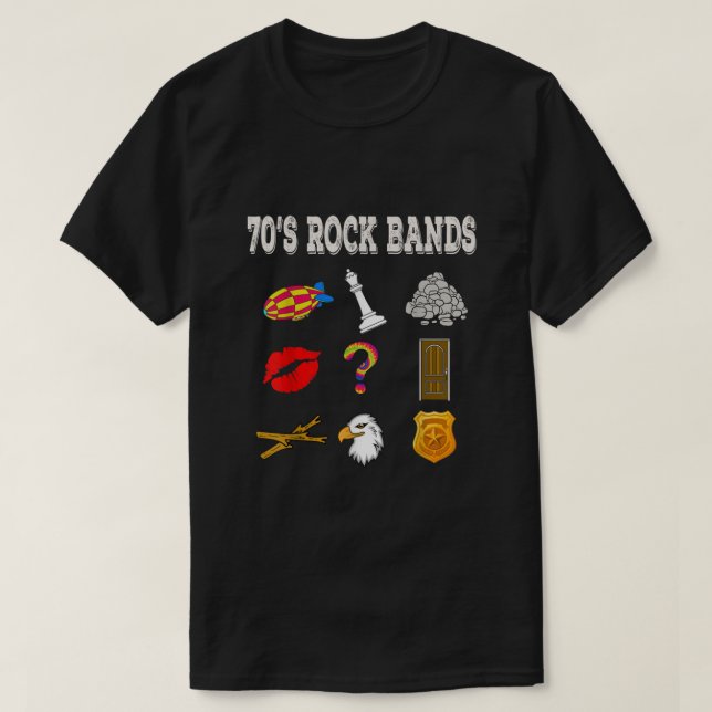 Funny Vintage 70's Rock Band  T-Shirt (Design Front)