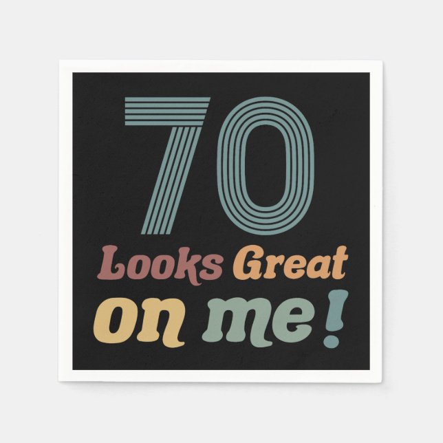 Funny Vintage 70th Birthday Napkin (Front)