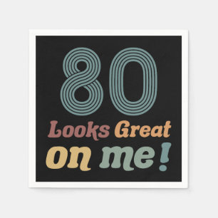 Funny Vintage 80th Birthday Napkin