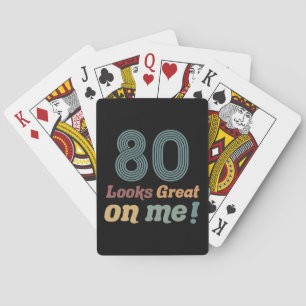 Funny Vintage 80th Birthday Playing Cards