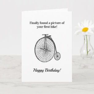 Funny Vintage Age First Bike Birthday Card