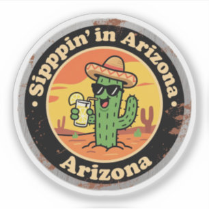 Funny Vintage Arizona Sippin Cactus