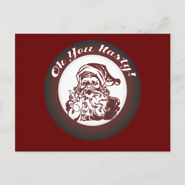 Funny Vintage Bad  Santa Retro Christmas Holiday Postcard (Front)