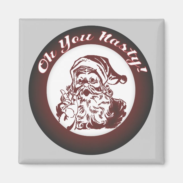 Funny Vintage Bad  Santa Retro Christmas Magnet (Front)
