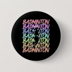 Funny Vintage Badminton Shuttle Badminton Player S 6 Cm Round Badge