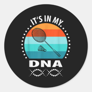 Funny Vintage Badminton Shuttle Badminton Player S Classic Round Sticker