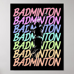 Funny Vintage Badminton Shuttle Badminton Player S Poster