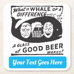 Funny Vintage Beer with any text Square Paper Coaster
