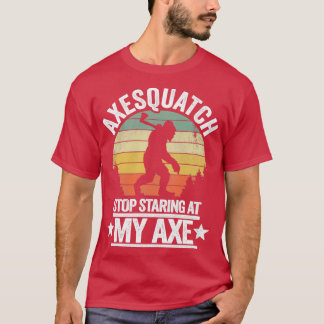 Funny Vintage Bigfoot Axe Throwing Axesquatch Gift T-Shirt