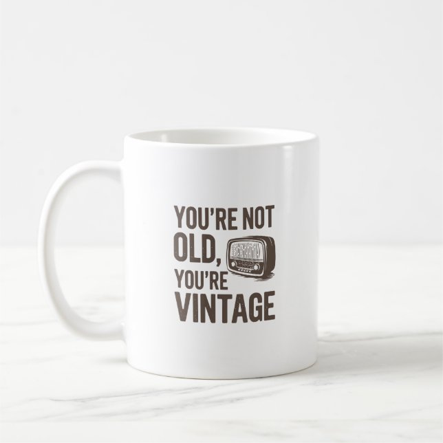 Funny Vintage Birthday Coffee Mug (Left)