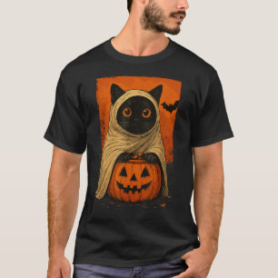 Funny Vintage Black Cat Halloween Pumpkin Spooky G T-Shirt