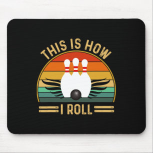 Funny Vintage Bowling Shirts For Women Men's Bowli Mouse Mat