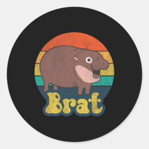 Funny Vintage Brat Ba Classic Round Sticker