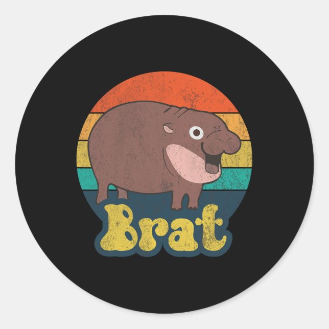 Funny Vintage Brat Ba  Classic Round Sticker (Front)