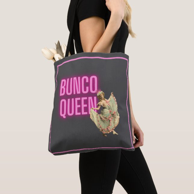 Funny Vintage Bunco Queen  Tote Bag (Close Up)