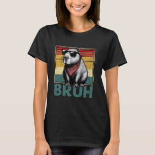 Funny Vintage Capybara Bruh Design for Animal Love T-Shirt