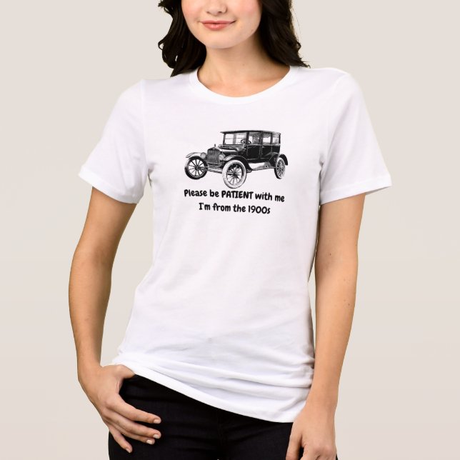 Funny Vintage Car 1900s Nostalgia Graphic Tee (Front)