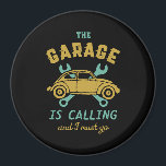 Funny Vintage Car Mechanic The Garage Is Calling Magnet<br><div class="desc">The garage is calling and I must go. Vintage and retro mechanic design for auto mechanic working in workshop to repair cars, motorcycle, motorbike or other vehicles. Cool and funny merchandise for those who love to restore classic and vintage cars. Perfect for garage and work shop owner. Great Christmas gift...</div>