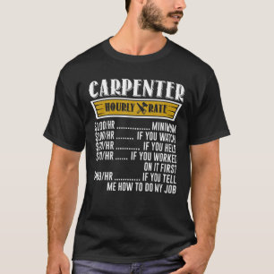 Funny Vintage Carpenter Apparel Woodworking Hourly T-Shirt