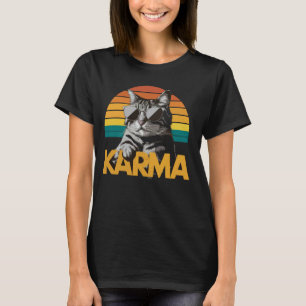 Funny Vintage Cat Music Cats Lover Karma T-Shirt