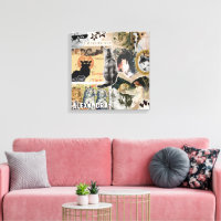 Funny Vintage Cats Art Collage Cat Lover Name Gift