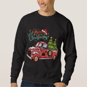 Funny Vintage Christmas Tree Red Truck Sweatshirt