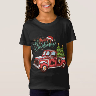 Funny Vintage Christmas Tree Red Truck T-Shirt