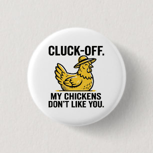Funny Vintage Cluk Off Chicken Lover Minimalist 3 Cm Round Badge