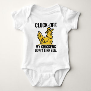 Funny Vintage Cluk Off Chicken Lover Minimalist Baby Bodysuit