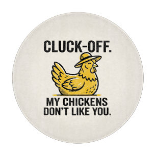 Funny Vintage Cluk Off Chicken Lover Minimalist Cutting Board