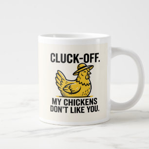 Funny Vintage Cluk Off Chicken Lover Minimalist Large Coffee Mug