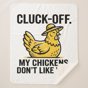Funny Vintage Cluk Off Chicken Lover Minimalist Sherpa Blanket