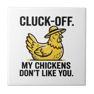 Funny Vintage Cluk Off Chicken Lover Minimalist Tile