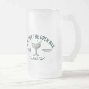 Funny Vintage Cocktail Party Design Frosted Glass Beer Mug