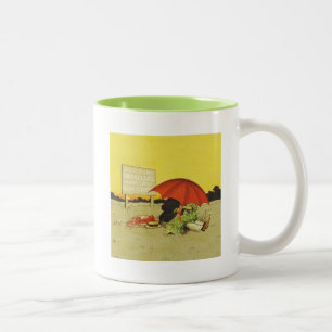 Funny vintage couple Two-Tone coffee mug