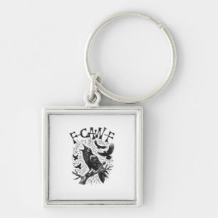 Funny Vintage Crow F-Caw-F Key Ring