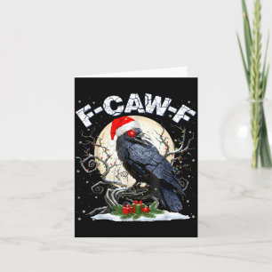 Funny Vintage Crow Santa Hat Pjs Pajamas Christmas Card