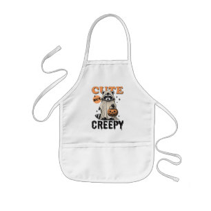 Funny Vintage Cute But Creepy Racoon Halloween Kids Apron