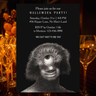 Funny Vintage Cyclops Halloween Party Invitation