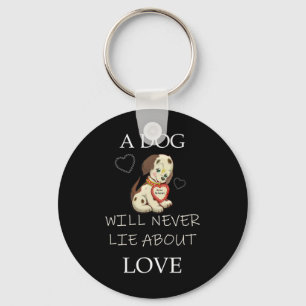 Funny Vintage Design Dog Moms And Dads My Love Dog Key Ring