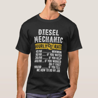 Funny Vintage Diesel Mechanic Apparel Fun Hourly R T-Shirt