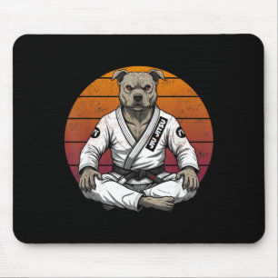 Funny Vintage Dog Brazilian Jiu Jitsu Retro Mouse Mat