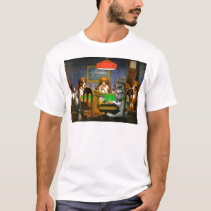 Funny Vintage Dogs Playing Poker T-Shirt