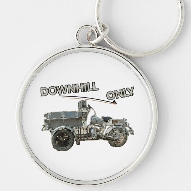 Funny Vintage Downhill Motorcycle Key Ring (Front)
