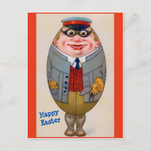 Funny Vintage Easter Egg Man, Cute Postcard