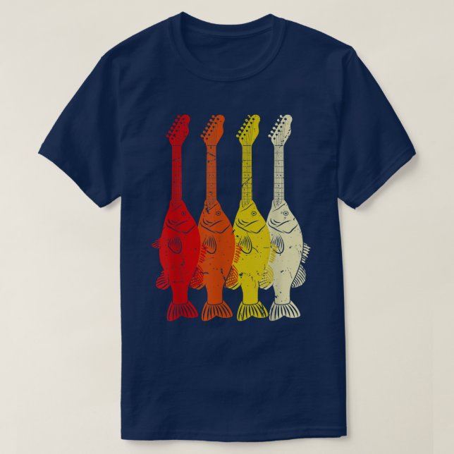 Funny Vintage Fish Bass Guitar 941 T-Shirt (Design Front)
