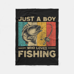 Funny Vintage Fishing Jokes Boys Fisherman B Fi-sh Fleece Blanket